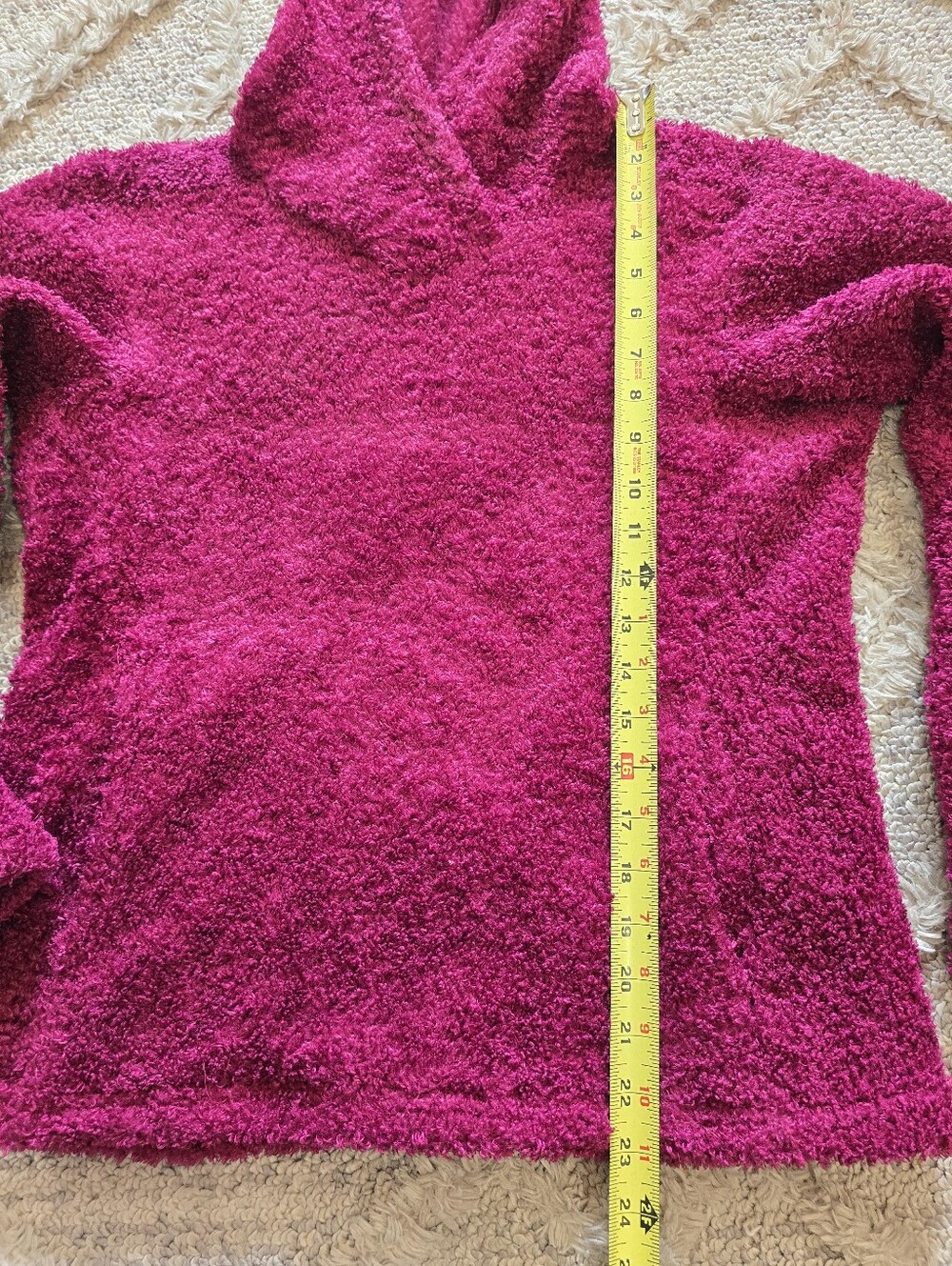 Mountain Hardwear LS Fluffy Fleece Pullover Hoodie Magenta Women's S Cozy Soft - Picture 4 of 7